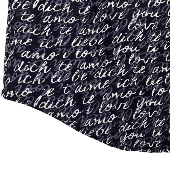 CAbi Medium Te Amo Navy Blue Blouse 5336 Love Letter Women's Shirt Top Tunic - Picture 4 of 8